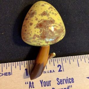 Vintage Brooch Enamel Mushroom 🍄